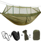 Hammock Double Camping Garden with Mosquito Net - Outdoor Furniture Bed High Strength Parachute Fabric Portable Hanging Sleep