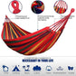 Double Hammock 2 Person Canvas Cotton Hammock with Tree Straps for Patio Garden Backyard Outdoor and Indoor (Red, Blue)