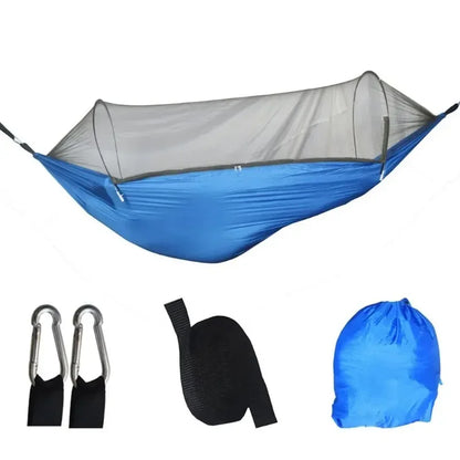 Outdoor Camping Hammock Hanging Bed Net 250x120cm High StrengthParachute Fabric With Mosquito Net Lightweight Hanging Hammocks