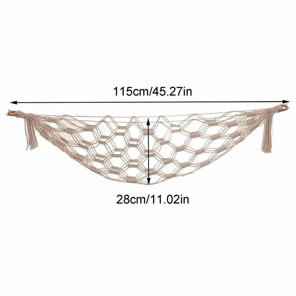 Stuffed Animal Toy Storage Hammock Stuffed Animal Hammock with Macrame Bohemian Tapestry Wall Storage Bag for Childrens Room