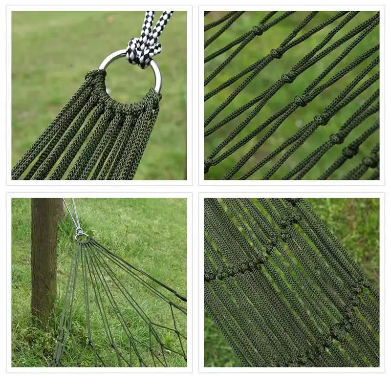 German Selection Nylon Rope Mesh Outdoor Hammock With Rope Portable Camping Garden Beach Patio Travel Swing Hammock
