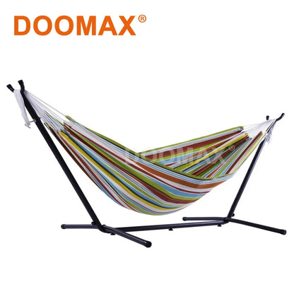 Outdoor Backyard Garden Double Hammock with Stand