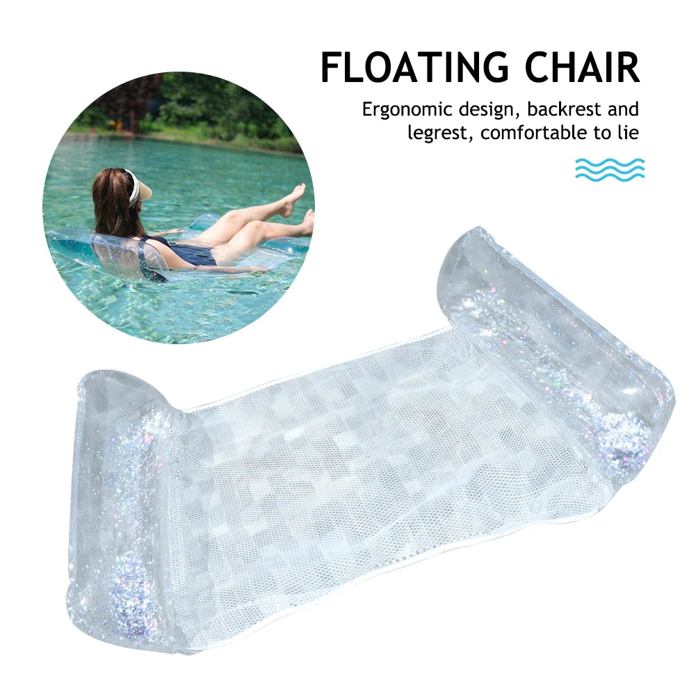 PVC Water Hammock Recliner Portable Inflatable Floating Swimming Pool Mattress Party Lounge Bed Beach Sports Recliner Recreation