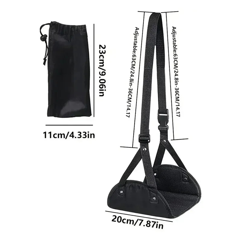 Portable Adjustable Footrest Hammock for Airplane Travel Long Flight Bus Train Office Travel Accessories for Leg Rest Foot Sling