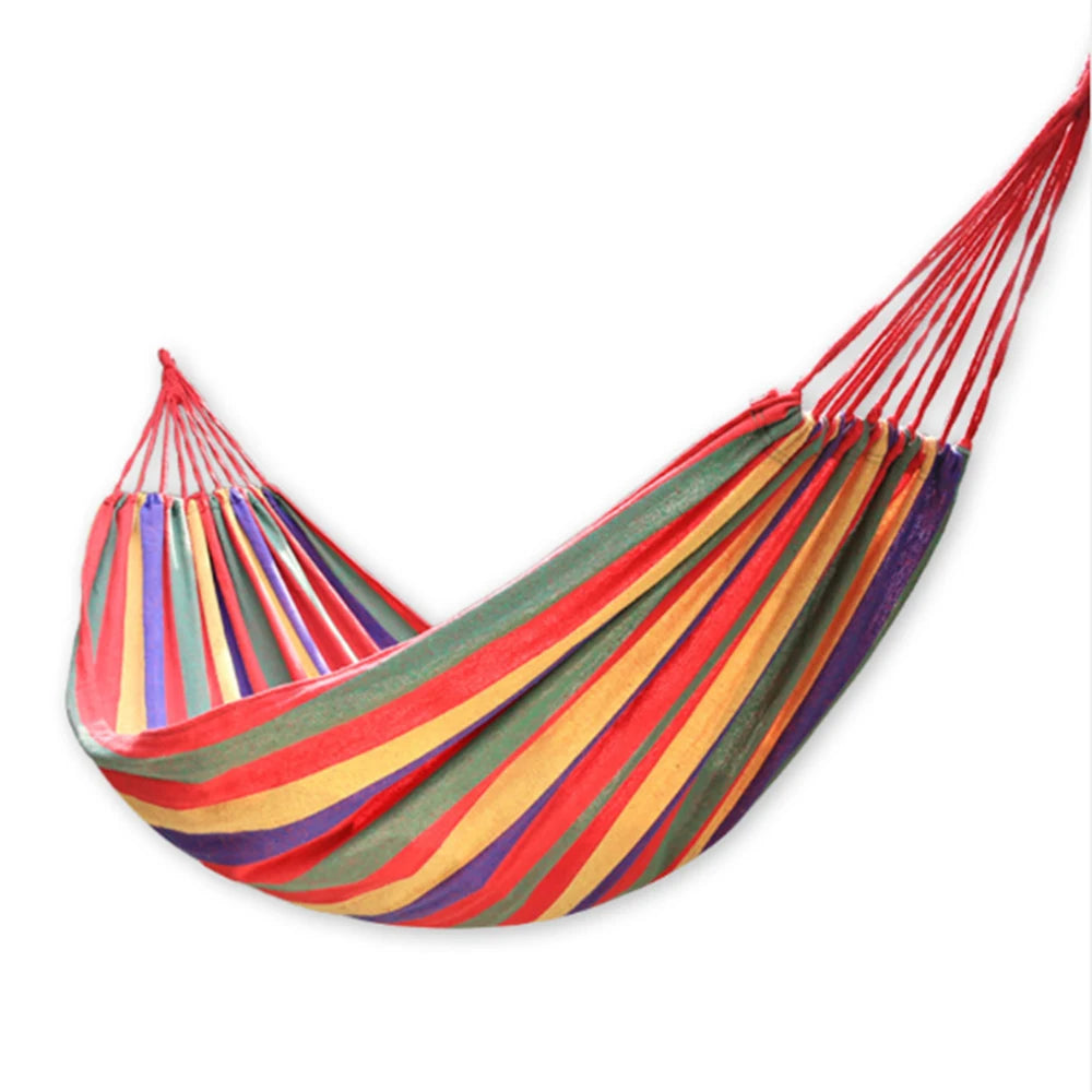 2025 New Portable Hammock Outdoor Hammock Garden Sports Home Travel Camping Swing Canvas Stripe Hang Bed Hammock