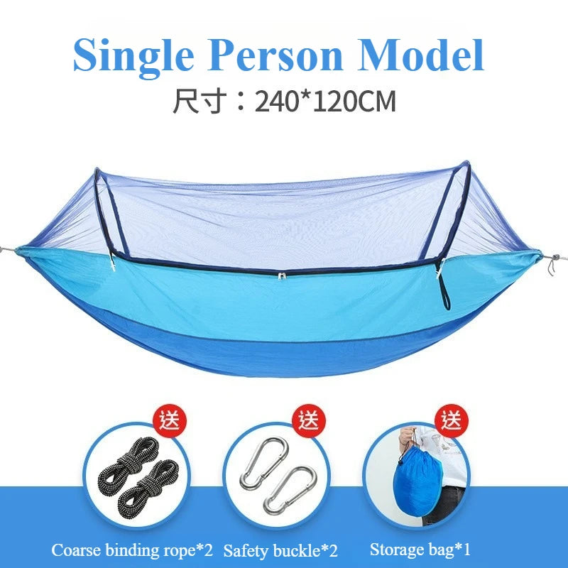 Outdoor Camping Hammock with Mosquito Net Swing Sleeping Hammock Camping Stuff Hanging Sleeping Hammock with Storage Bag