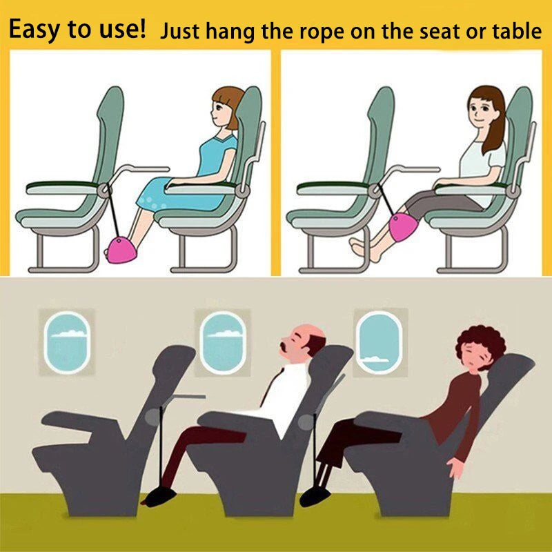 Portable Hammock Leg Rest Car Travel Rest Foot Pad Office Hanging Adjustable Simple Leg Hammock Aircraft Rest Foot Rest