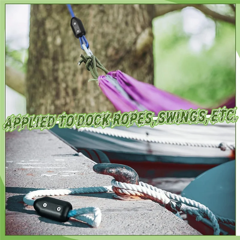 AD23-4Pcs Rope Clamps, Reusable Rope Clamp 3/8Inch Rope Connector Clamp Suitable For 7-8 Mm Nylon Rope Or Braided Ropes