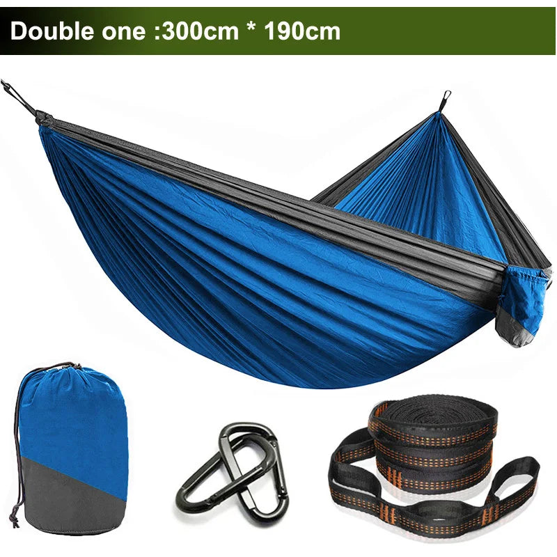 Camping hammocks with double and single portable hammocks with straps lightweight nylon parachute hammocks suitable for outdoor
