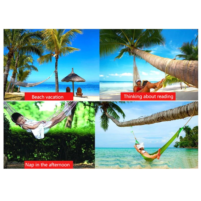 Outdoor Nylon Rope Meshy Hammock Sleeping Net Bed with Rope Durable Mesh Hammock for Relaxation And Camping