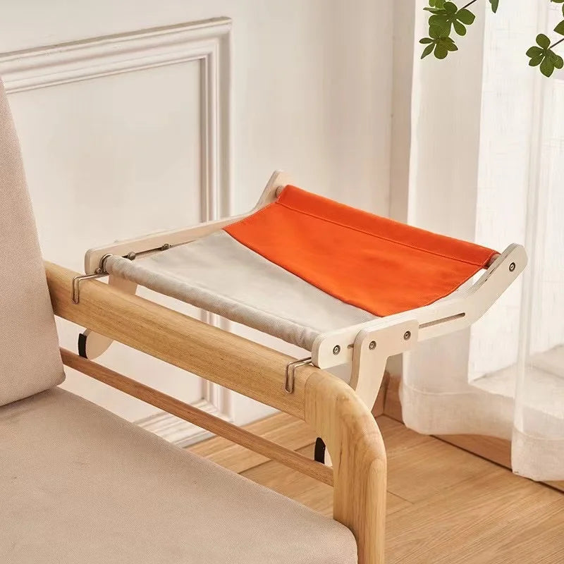 Solid Wood Window Hammock Nest Pet Bed Luxury Four Seasons Universal Cat Housing with High Durability and Comfort for Balcony