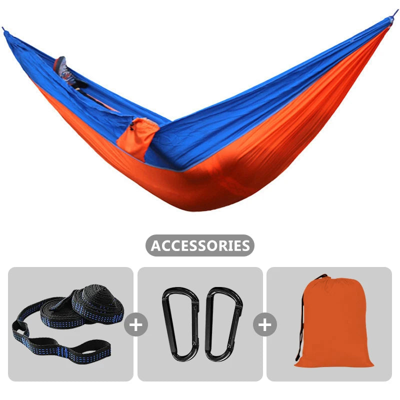 Camping Hammock 260x140cm Double Portable Hammock with 2 Tree Straps Lightweight Hammocks for Travel Beach Backyard Patio Hiking
