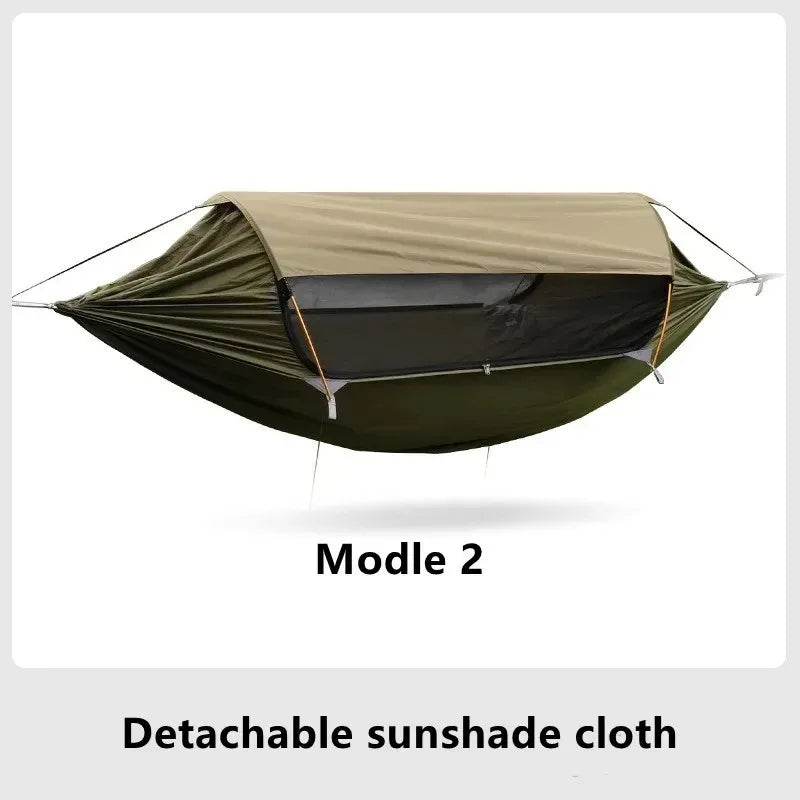 Travel Hammock, outdoor anti rollover, sun shading and anti mosquito, single or double person with mosquito ne