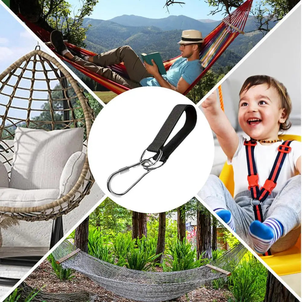 1/2pcs Durable Hammock Hanging Straps with Steel Hooks Outdoor Camping Hiking Accessories Swing Belt Heavy Duty
