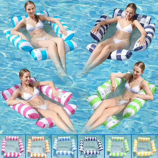 Versatile Inflatable Pool Foldable Water Hammock Lounger for Adults, Ideal for Swimming Pool, Beach, Water Activities
