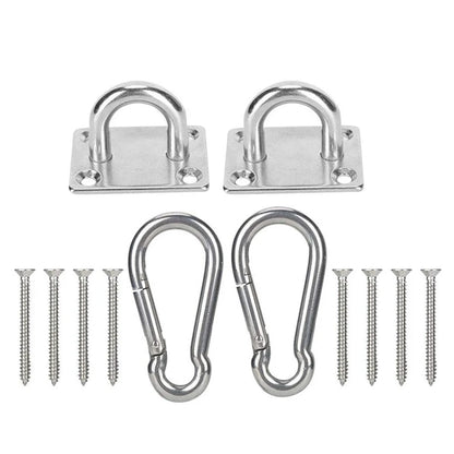 2Pcs Stainless Square Heavy Duty Ceiling Hook Wall Mounted Hook For Yoga Swings Hammocks Bracket Hardware Tool