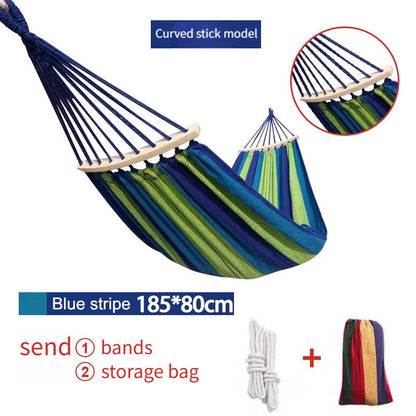 Cotton Hammock Portable Camping Suspended Sturdy Garden Hammock Comfortable Fabric Hammock Outdoor/indoor Terrace Backyard