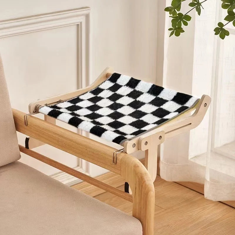 Solid Wood Window Hammock Nest Pet Bed Luxury Four Seasons Universal Cat Housing with High Durability and Comfort for Balcony