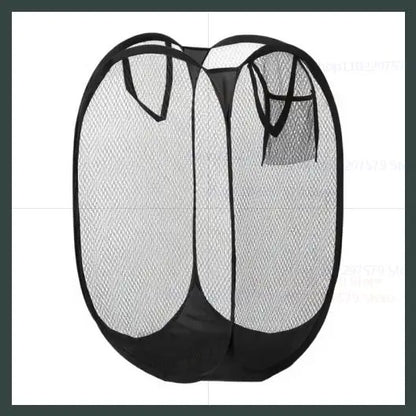 Portable Mesh Pop Up Laundry Hamper Wide Opening Breathable Collapsible Storage Bag Laundry Basket Dorm Travel Bathroom Items