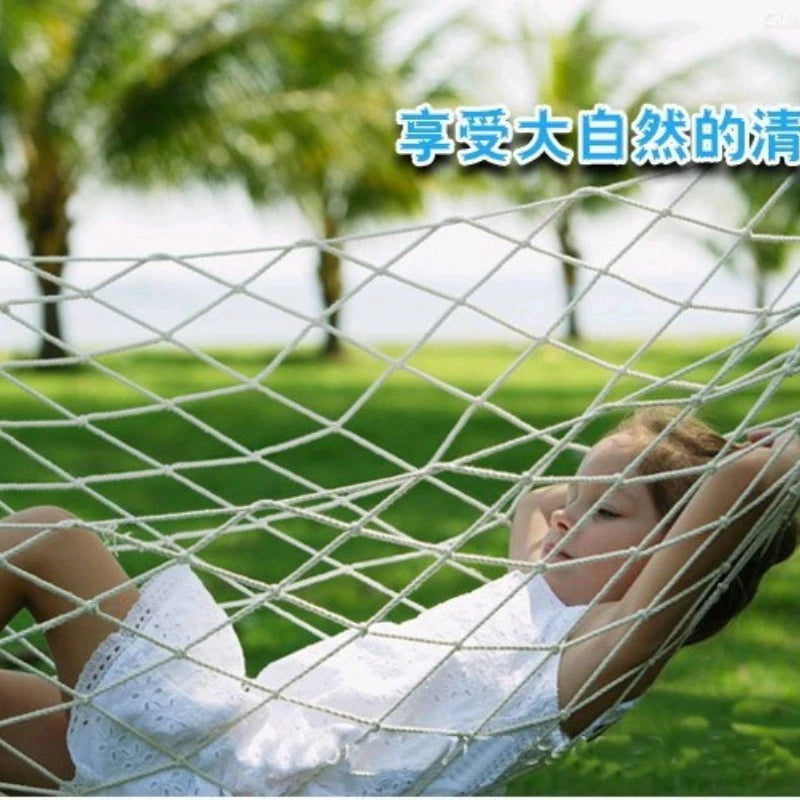 Outdoor Supplies Thick Mesh Camping Hammock Nylon Rope Single Hammock Nylon Rope Hammock Mesh Hammock