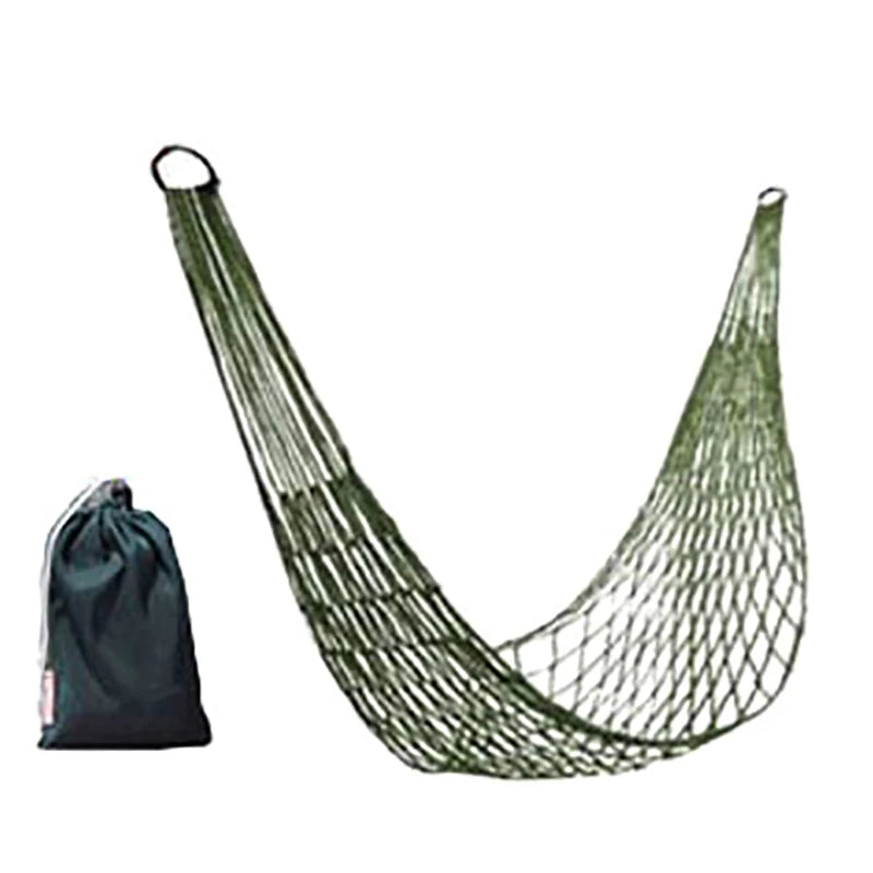 Outdoor Nylon Rope Meshy Hammock Sleeping Net Bed with Rope Durable Mesh Hammock for Relaxation And Camping