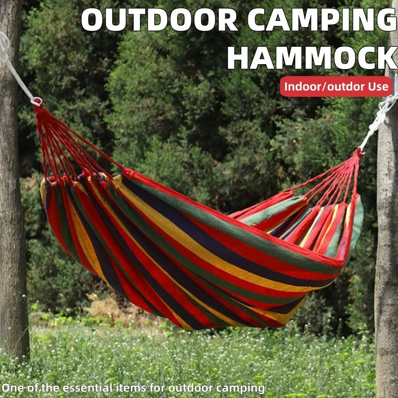 Outdoor canvas hammock / Outdoor/Indoor Rope Double-Hang Bed - Suitable for camping, leisure, beach, and beach relaxation use