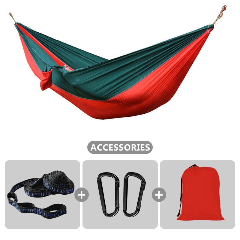 Camping Hammock 260x140cm Double Portable Hammock with 2 Tree Straps Lightweight Hammocks for Travel Beach Backyard Patio Hiking