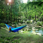 Colorful block nylon hammock with mountain buckle - Durable outdoor camping and travel equipment, including straps