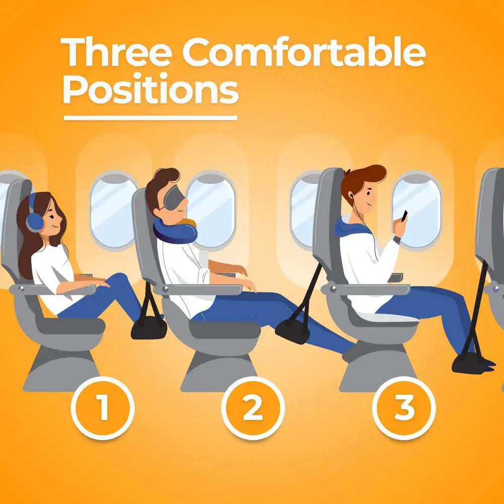 Foot Hammock for Airplane Travel Airplane Footrest Portable Foot Rest with Adjustable Straps Memory Foam Airplane Foot Hammock