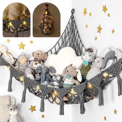 Stuffed Animal Toy Storage Hammock - Doll Stuff Animals Organizer Decorations - Cute Hanging Plushie Net Bedroom Room Decor