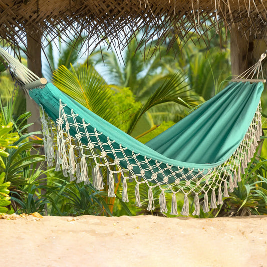 Hammock Outdoor Camping Leisure Canvas Thickened Swing Hammock Anti-rollover Perfect for Garden Patio Backyard