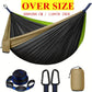 Extra-Large Double Camping Hammock, 3m x 2m (300*200cm), Includes Two 2m Tree Straps, Two D-Shaped Stainless Steel Hooks