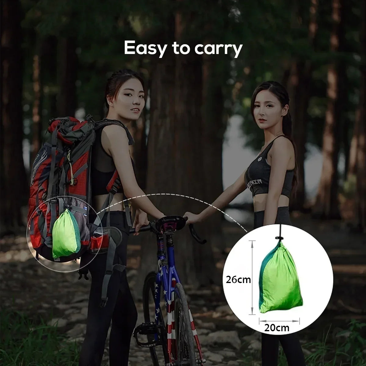 Ultralight Double Parachute Hammock with Mosquito Net for Camping Outdoor Leisure Portable Hanging Bed