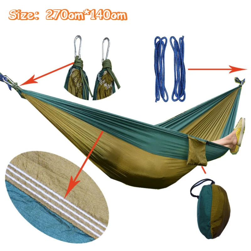 Outdoor Camping Hammock Lightweight Parachute Nylon For Travel Hiking Swing Hang Sleeping Bed As Outdoor Furniture In Garden