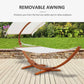 Outdoor Hammock With Stand & Accessories, Heavy Duty Wooden Frame, Extra Large Sun Shade Canopy