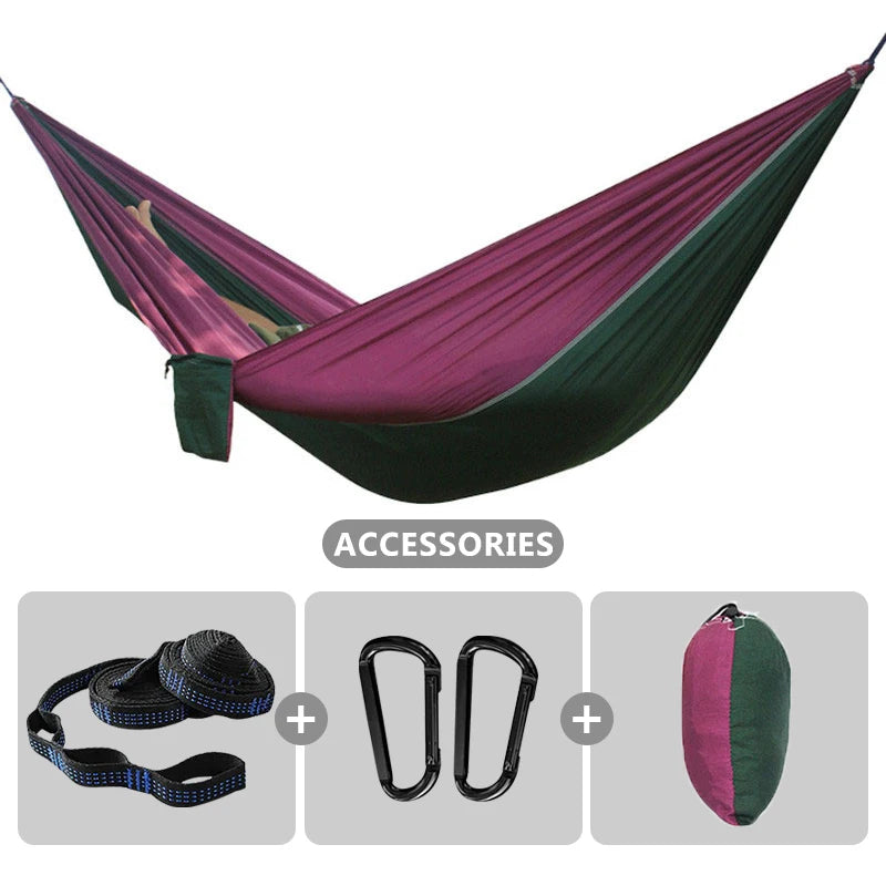 Camping Hammock 260x140cm Double Portable Hammock with 2 Tree Straps Lightweight Hammocks for Travel Beach Backyard Patio Hiking