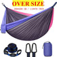 Extra-Large Double Camping Hammock, 3m x 2m (300*200cm), Includes Two 2m Tree Straps, Two D-Shaped Stainless Steel Hooks
