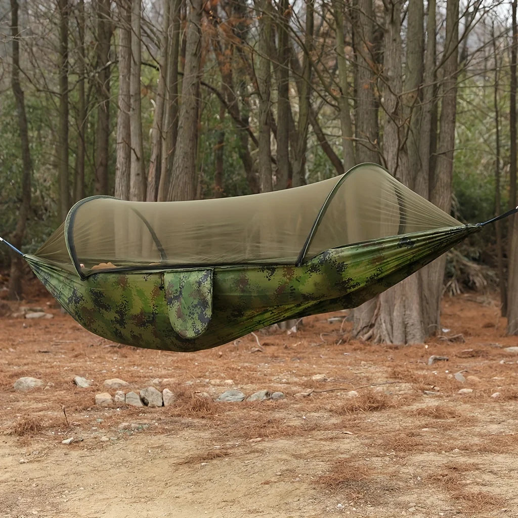 Mosquito Net Hammock Durable Camping Cot Up To 250kg Weight Capacity for Swing Options with Mosquito Net and Anti-Tipping Design