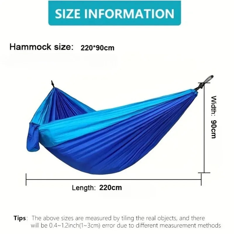 Outdoor Lightweight Nylon Camping Hammock with Hanging Straps Perfect for Backpacking Travel Beach Yard and Garden