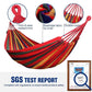 Outdoor Canvas Hammock Thickened Hammock Camping Swing Hammocks with Tree Ropes Anti Rollover Striped Hanging Chair Hammocks