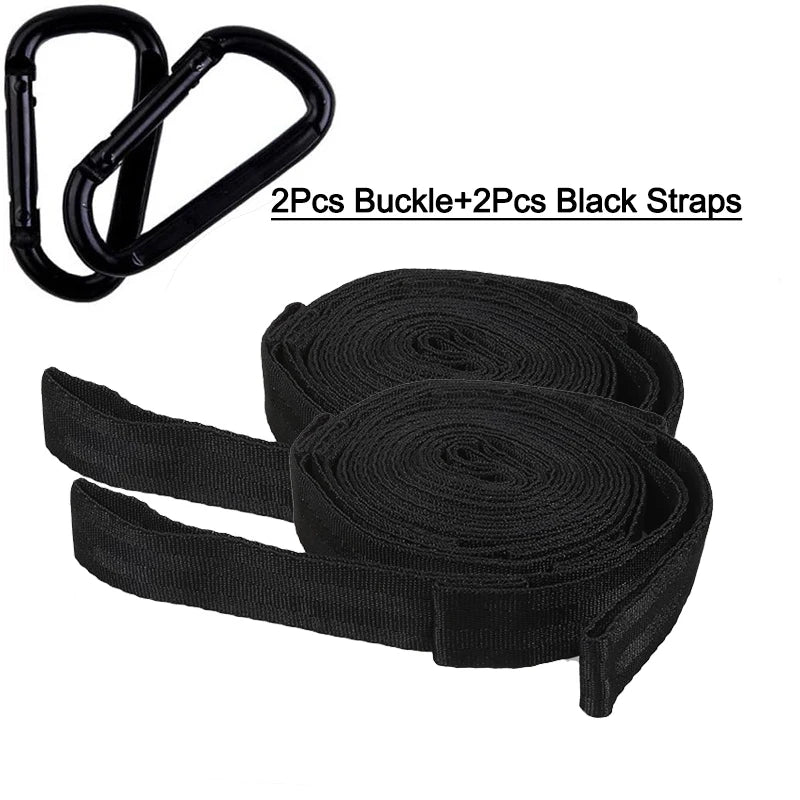 2pcs Hammock Straps Special Reinforced Polyester Straps 5 Ring High Load-Bearing Barbed Hammock Straps For Outdoor Camping