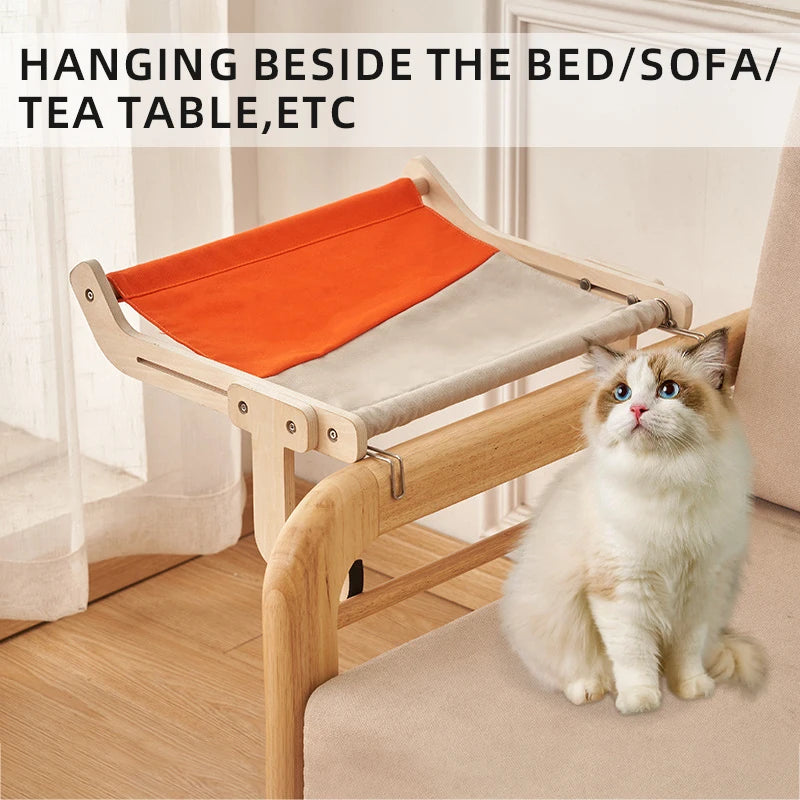 The Cat Hammock Features A Suspended, Super-heavy Cotton and Linen Fabric That Is Scratch-resistant, Breathable and Adjustable