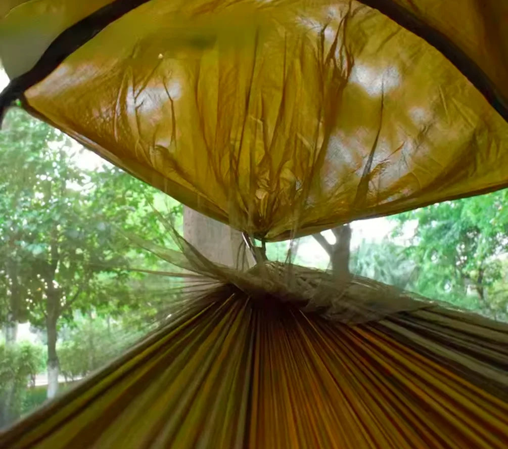 Waterproof Durable Outdoor Camping Hammock with Mosquito Net And Awning Lightweight Portable Sun Protection Leisure Swing