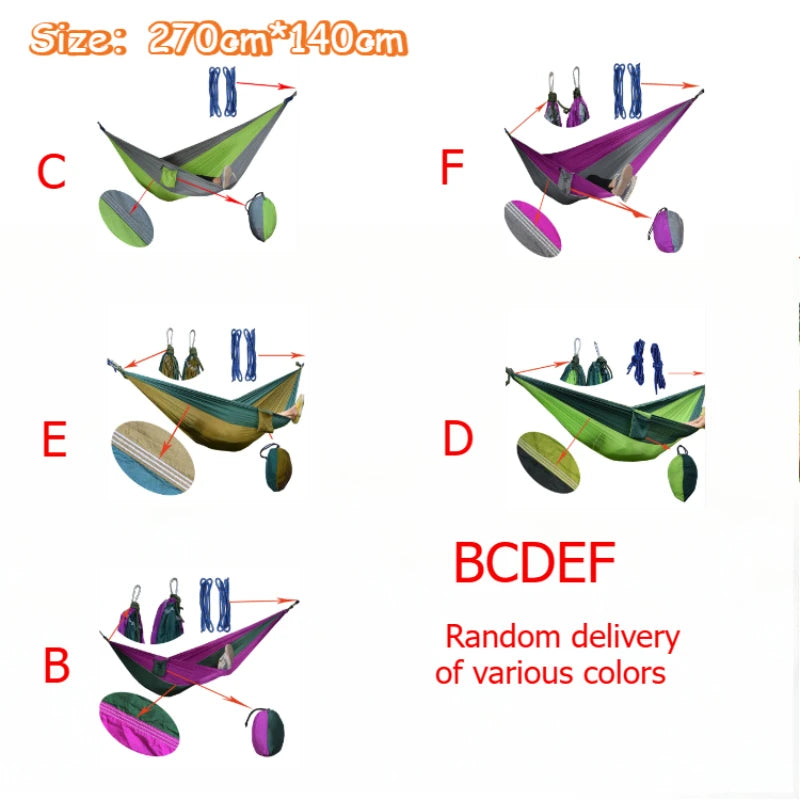 Outdoor Camping Hammock Lightweight Parachute Nylon For Travel Hiking Swing Hang Sleeping Bed As Outdoor Furniture In Garden