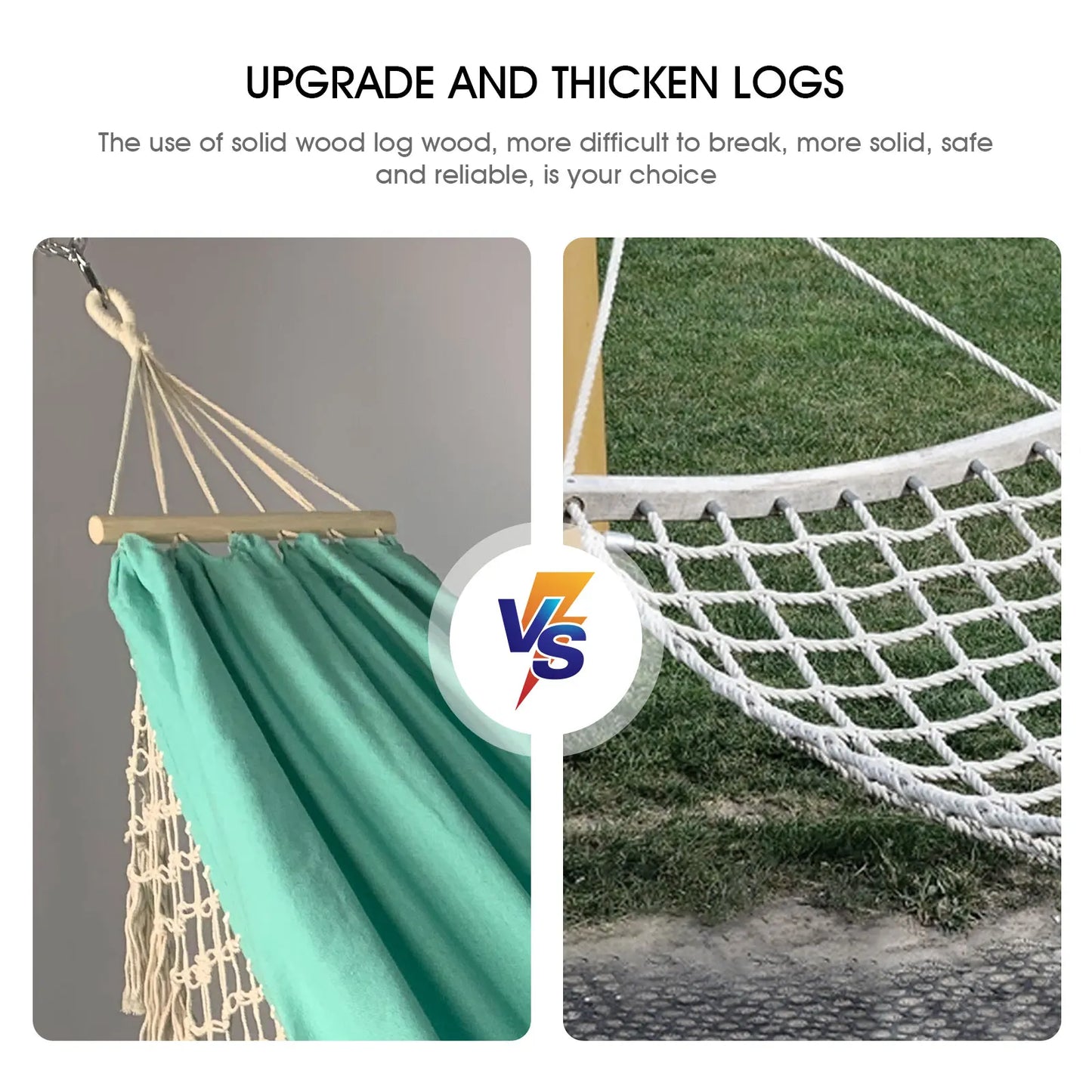 Hammock Outdoor Camping Leisure Canvas Thickened Swing Hammock Anti-rollover Perfect for Garden Patio Backyard