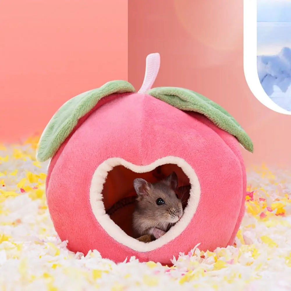 Cute Hanging Hamster Hammock Cartoon Fruit Shape Plush Hamster Sleeping Bag Soft Plush Hamster Cotton House Autumn