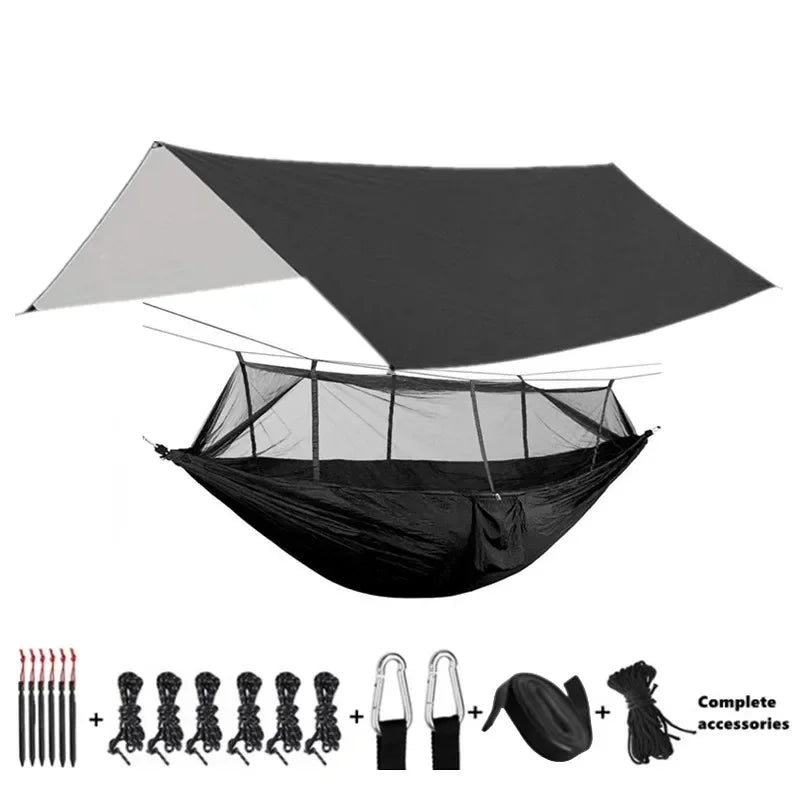 Camping Hammocks and Accessories Including Hammock with Mesh Rain Fly Tarp Tree Straps for Outdoor Use Hiking Backpacking Travel