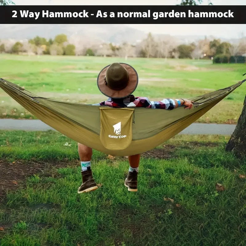 Portable Outdoor Camping Leisure Mosquito Net Hammocks Sunshade Canopy Travel Tourist Nature Hike Sleeping Hanging Hammock Swing