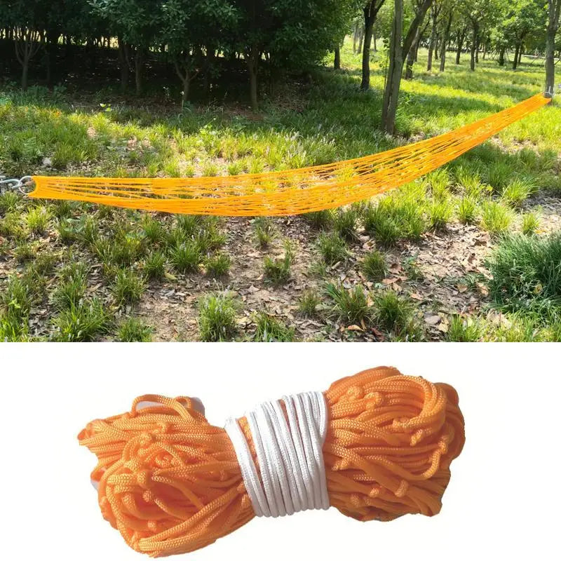 Portable Outdoor Sport Hammock Camping Hammock Nylon Rope Mesh Net For Garden Beach Yard Travel Garden Swing Hanging Bed