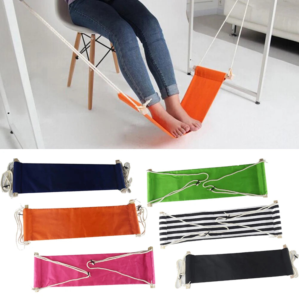 Portable Foot Hammock Strap 2 Hook Polyester Desk Rest Foot Hanger Hanging Foot Put Feet Swing Footrest for Office Home Hammock